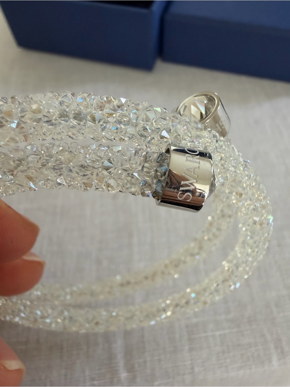 Swarovski Crystaldust Cuff Bracelet, White Crystal, with Box - Picture 5 of 10